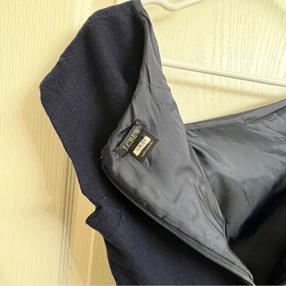 J. Crew Navy 100% Wool Origami Sheath Dress 12 SP - Picture 7 of 13